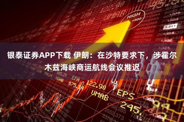 银泰证券APP下载 伊朗：在沙特要求下，涉霍尔木兹海峡商运航线会议推迟
